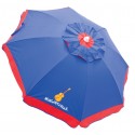 Margaritaville 6' Beach Umbrella with Built-In Sand Anchor - Blue with Red Border (UB79MV-506-1)
