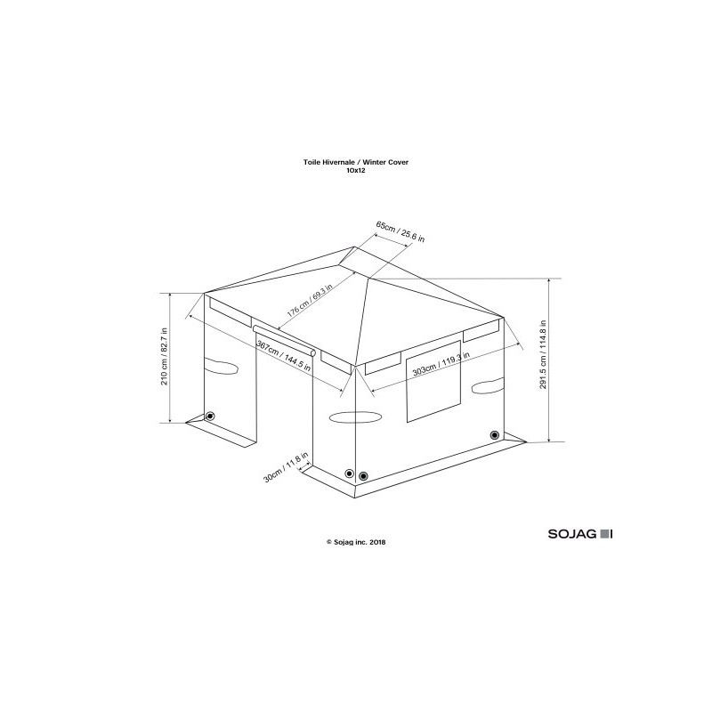 Sojag Universal Winter Cover 10x12 - Gray (135-9165883)