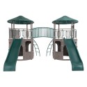 Lifetime Double Adventure Tower Swing Set w/ Bridge - Earthtone (90971)