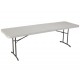 Lifetime 8 ft. Commercial Fold-In-Half Table with Handle - Almond (80175)