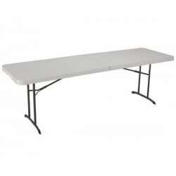 Lifetime 8 ft. Commercial Fold-In-Half Table with Handle - Almond (80175)