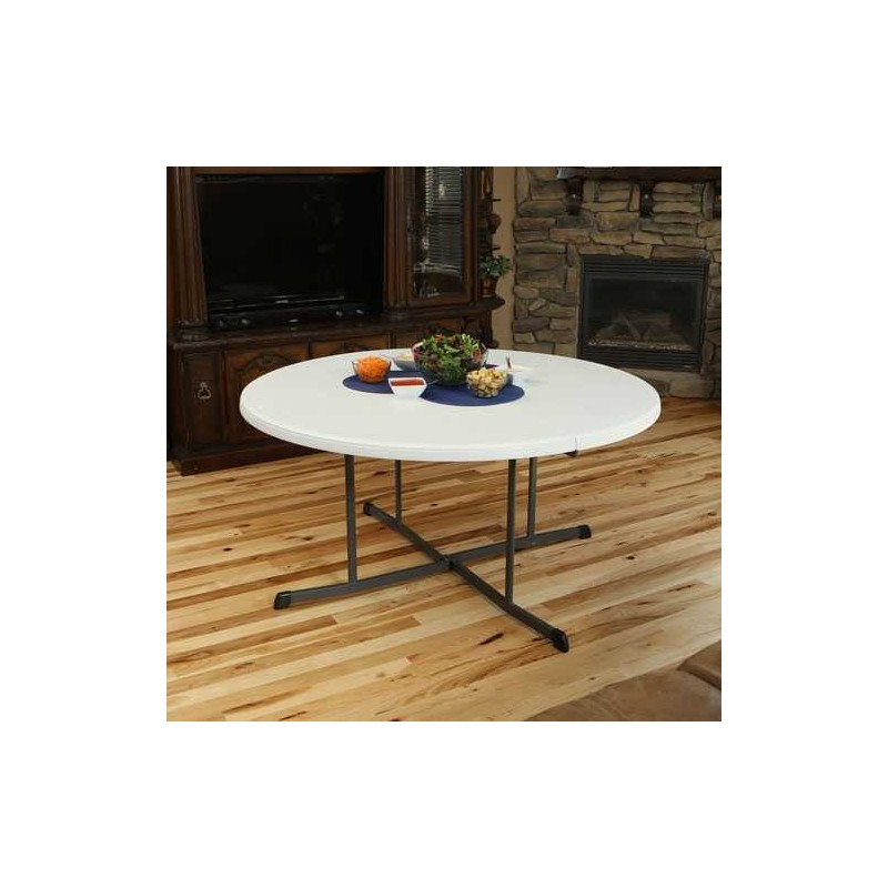 Lifetime 60-inch Round Fold-In-Half Table 2 pack - White Granite (80883)