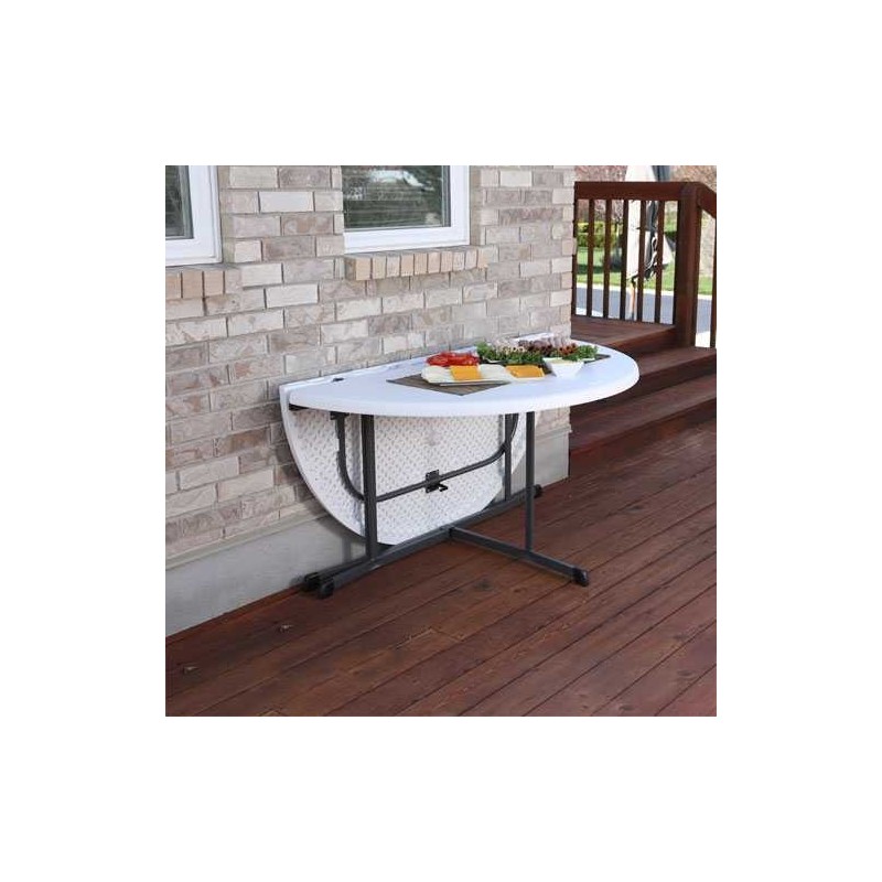 Lifetime 60-inch Round Fold-In-Half Table 2 pack - White Granite (80883)