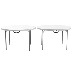 Lifetime 48-inch Round Fold-In-Half Table 2 pack - White Granite (80886)