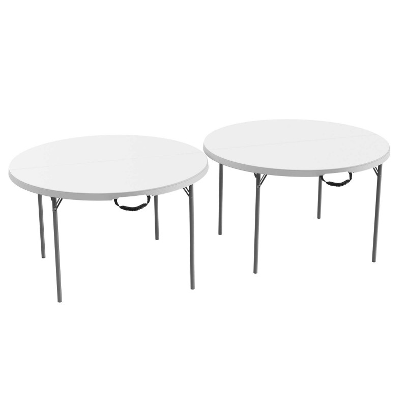 Lifetime 48-inch Round Fold-In-Half Table 2 pack - White Granite (80886)