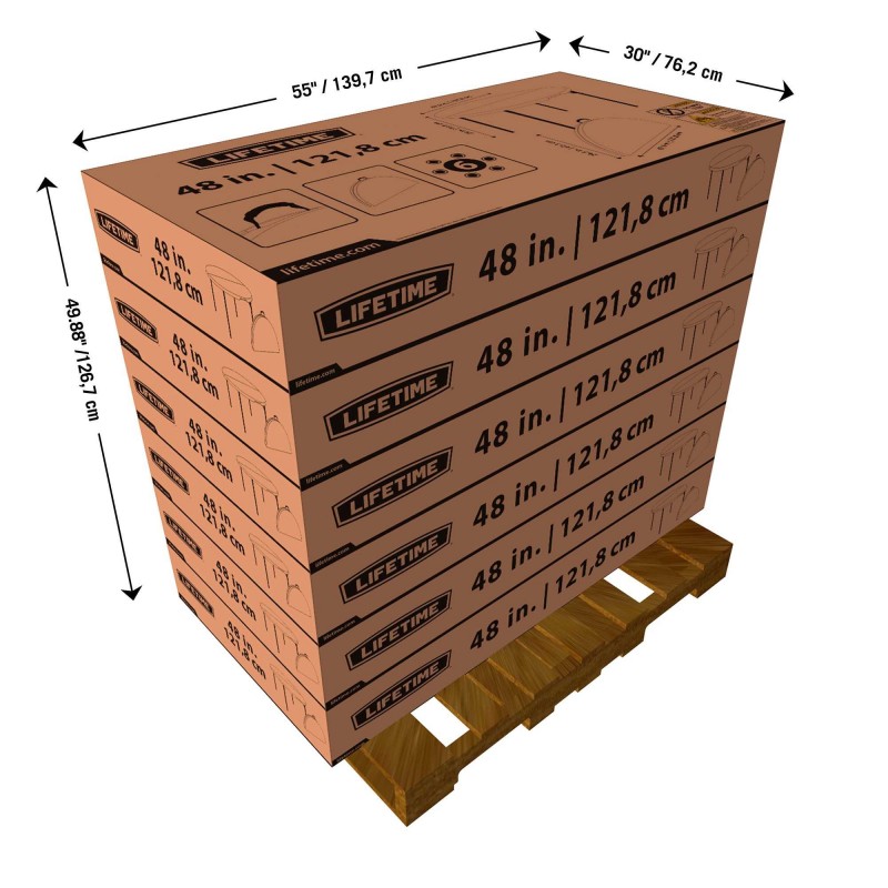 Lifetime 48-inch Round Fold-In-Half Table 2 pack - White Granite (80886)