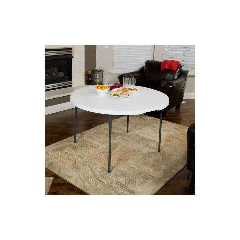 Lifetime 48-inch Round Fold-In-Half Table 2 pack - White Granite (80886)