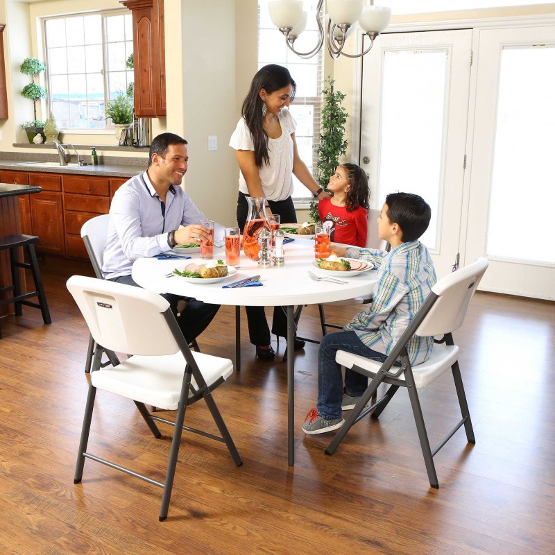 Lifetime 48-inch Round Fold-In-Half Table 2 pack - White Granite (80886)