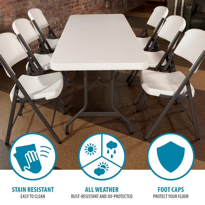 Lifetime 6-foot Folding Table 2 pack - White Granite (80890)