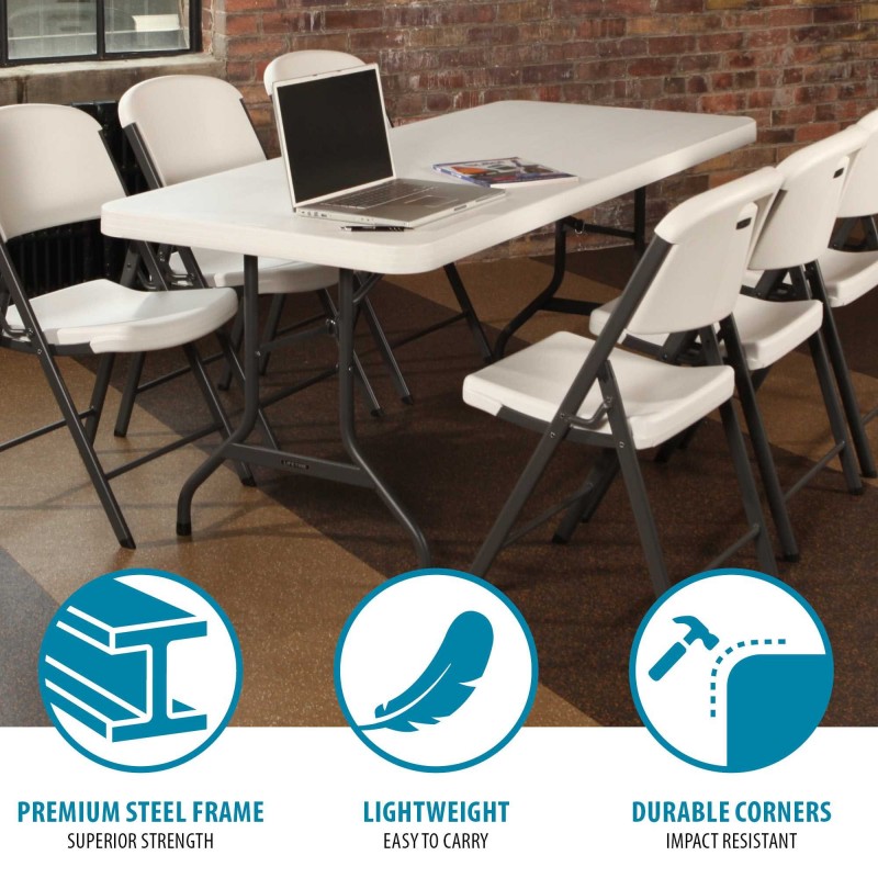 Lifetime 6-foot Folding Table 2 pack - White Granite (80890)