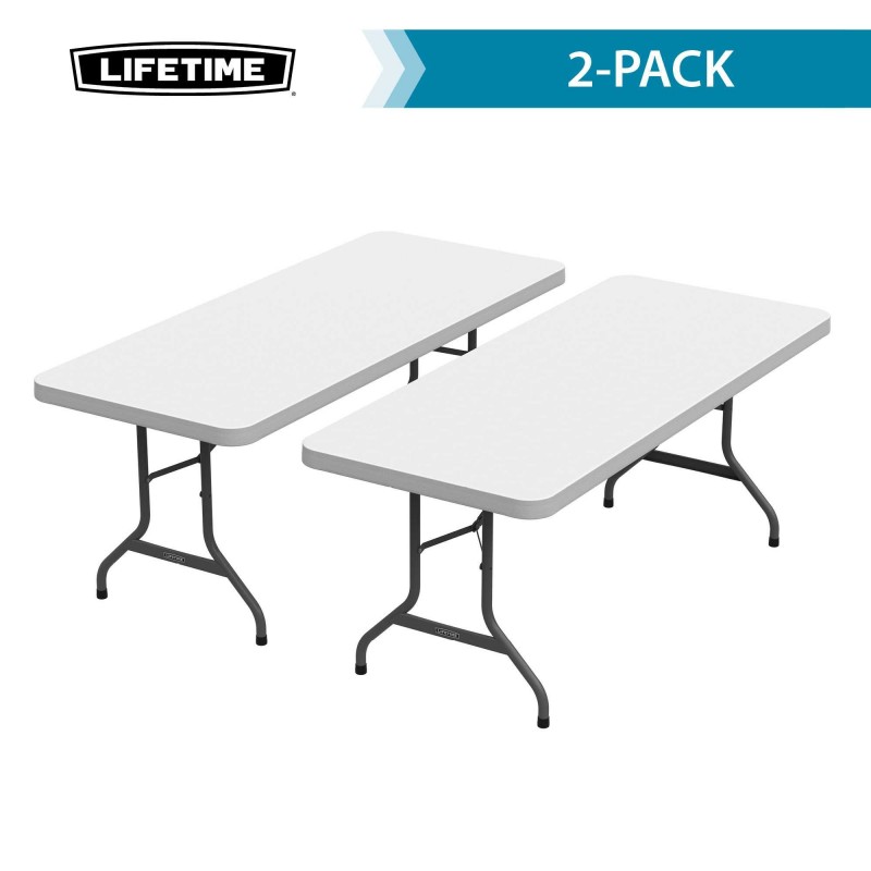 Lifetime 6-foot Folding Table 2 pack - White Granite (80890)