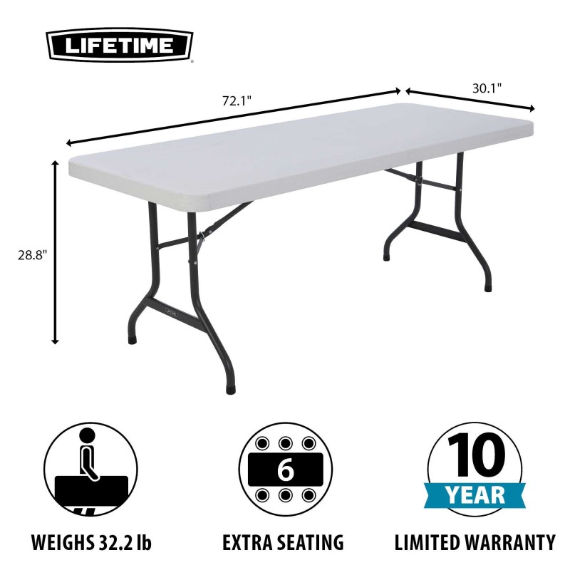 Lifetime 6-foot Folding Table 2 pack - White Granite (80890)