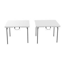 Lifetime 37-inch Square Fold-In-Half Table 2 pack - White Granite (80884)