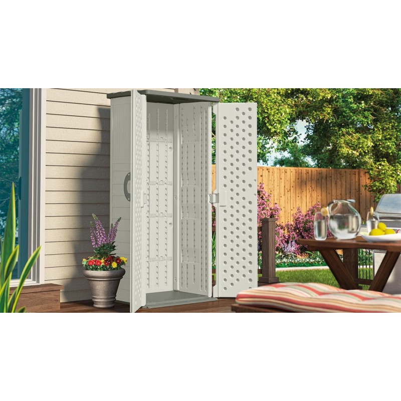 Suncast 22 Cubic Feet Vertical Resin Storage Shed - Vanilla (BMS1250)