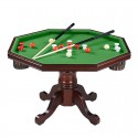 Walnut Kingston 3-In-1 Poker Table with 4 Chairs (NG2366)