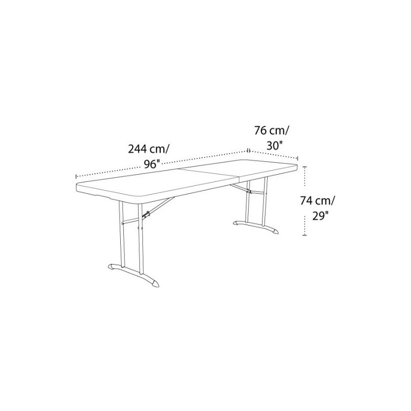 Lifetime 8 ft. Commercial Fold-In-Half Table with Handle - Almond (80175)