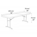 Lifetime 8 ft. Commercial Fold-In-Half Table with Handle - Almond (80175)