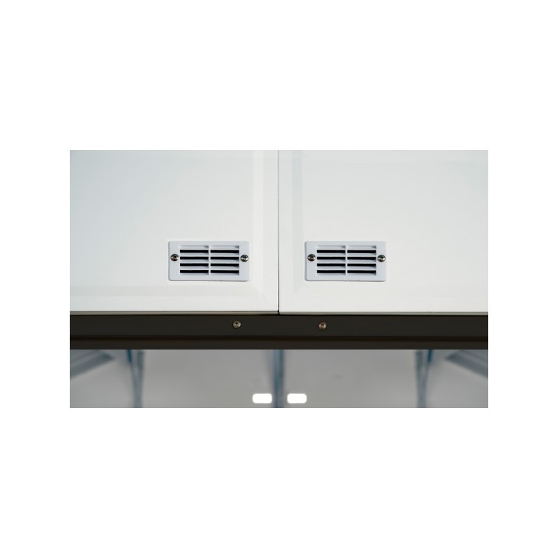 Arrow 8x7 Ezee Storage Shed Kit - High Gable, 72 In Walls, Vents - Cream & Charcoal (EZ8772HVCRCC)