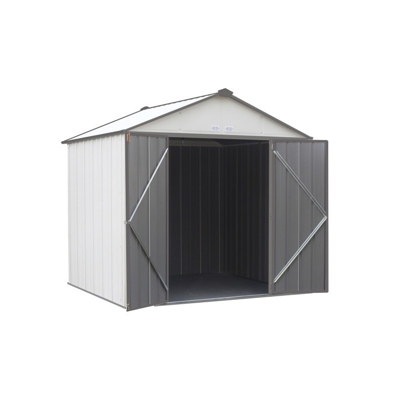 Arrow 8x7 Ezee Storage Shed Kit - High Gable, 72 In Walls, Vents - Cream & Charcoal (EZ8772HVCRCC)