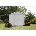 Arrow 8x7 Ezee Storage Shed Kit - High Gable, 72 In Walls, Vents - Cream (EZ8772HVCR)