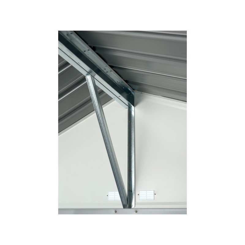 Arrow 10x8 Ezee Storage Shed Kit - Extra High Gable, 72 in Walls, Vents, Charcoal & Cream - (EZ10872HVCCCR)