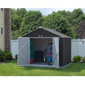 Arrow 10x8 Ezee Storage Shed Kit - Extra High Gable, 72 in Walls, Vents, Charcoal & Cream - (EZ10872HVCCCR) Arrow 10x8 Ezee Storage Shed Kit - Extra High Gable, 72 in Walls, Vents, Charcoal & Cream - (EZ10872HVCCCR)