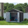 Arrow 10x8 Ezee Storage Shed Kit - Extra High Gable, 72 in Walls, Vents, Charcoal & Cream - (EZ10872HVCCCR) Arrow 10x8 Ezee Storage Shed Kit - Extra High Gable, 72 in Walls, Vents, Charcoal & Cream - (EZ10872HVCCCR)