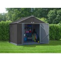 Arrow 10x8 Ezee Storage Shed Kit - Extra High Gable, 72 in Walls, Vents, Charcoal & Cream - (EZ10872HVCCCR)