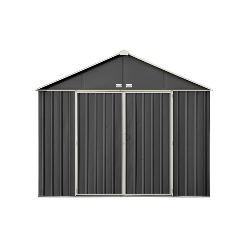 Arrow 10x8 Ezee Storage Shed Kit - Extra High Gable, 72 in Walls, Vents, Charcoal & Cream - (EZ10872HVCCCR)