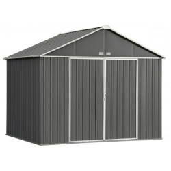 Arrow 10x8 Ezee Storage Shed Kit - Extra High Gable, 72 in Walls, Vents, Charcoal & Cream - (EZ10872HVCCCR)