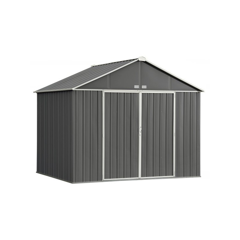 Arrow 10x8 Ezee Storage Shed Kit - Extra High Gable, 72 in Walls, Vents, Charcoal & Cream - (EZ10872HVCCCR)