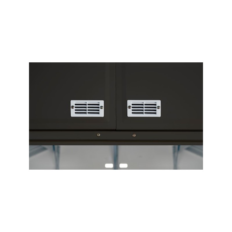 Arrow 8x7 Ezee Storage Shed Kit - High Gable, 72 In Walls, Vents - Charcoal (EZ8772HVCC)