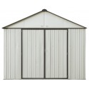 Arrow 10x8 Ezee Storage Shed Kit - Extra High Gable, 72 in Walls, Vents, Cream & Charcoal - (EZ10872HVCRCC)