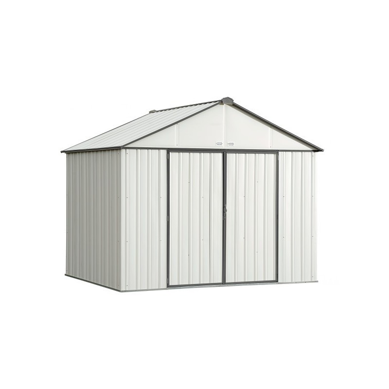 Arrow 10x8 Ezee Storage Shed Kit - Extra High Gable, 72 in Walls, Vents, Cream & Charcoal - (EZ10872HVCRCC)
