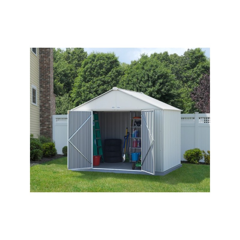Arrow 10x8 Ezee Storage Shed Kit - Extra High Gable, 72 in Walls, Vents, Cream - (EZ10872HVCR)