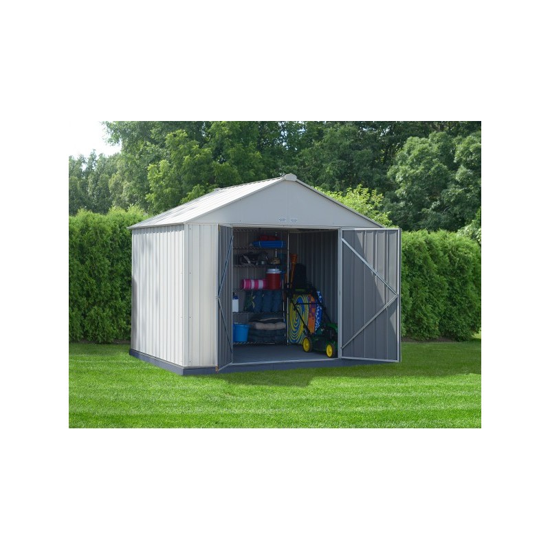 Arrow 10x8 Ezee Storage Shed Kit - Extra High Gable, 72 in Walls, Vents, Cream - (EZ10872HVCR)