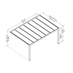 Palram 11x17 Stockholm Patio Cover Kit - Gray/Clear (HG9455)