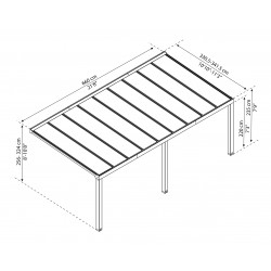 Palram 11x22 Stockholm Patio Cover Kit - Gray/Clear (HG9461)