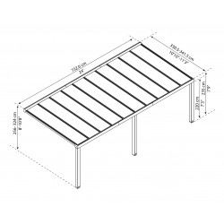 Palram 11x24 Stockholm Patio Cover Kit - Gray/Clear (HG9463)