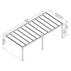 Palram 11x27 Stockholm Patio Cover Kit - Gray/Clear (HG9464)