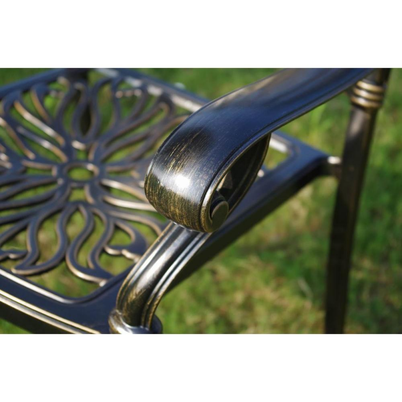 Blue Wave Royal Isle 5-Piece Cast Aluminum Dining Set - Golden Bronze Finish (NU2051GB)