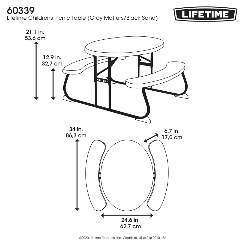 Lifetime Childrens Picnic Table - Oval (60339)