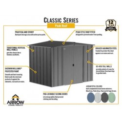 Arrow 10x8 Classic Steel Storage Shed Kit - Sage Green (CLG108SG)