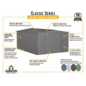 Arrow 10x14 Classic Steel Storage Shed Kit - Charcoal (CLG1014CC)