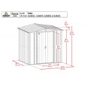 Arrow 6x5 Classic Steel Storage Shed Kit - Charcoal (CLG65CC)