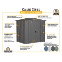 Arrow 6x5 Classic Steel Storage Shed Kit - Charcoal (CLG65CC)