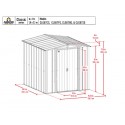 Arrow 6x7 Classic Steel Storage Shed Kit - Blue Grey (CLG67BG)