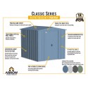Arrow 6x7 Classic Steel Storage Shed Kit - Blue Grey (CLG67BG)