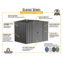 Arrow 8x6 Classic Steel Storage Shed Kit - Charcoal (CLG86BG)