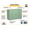Arrow 8x4 Classic Steel Storage Shed Kit - Blue Grey (CLP84BG) Arrow 8x4 Classic Steel Storage Shed Kit - Blue Grey (CLP84BG)